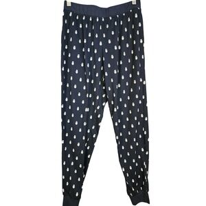 Kate‎ Spade Women Small Navy Blue Owl Print Pajama Pants Jogger Sleepwear Lounge